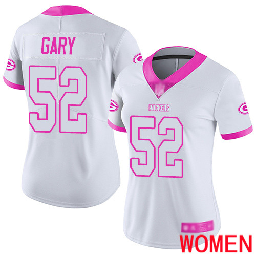 Green Bay Packers Limited White Pink Women #52 Gary Rashan Jersey Nike NFL Rush Fashion